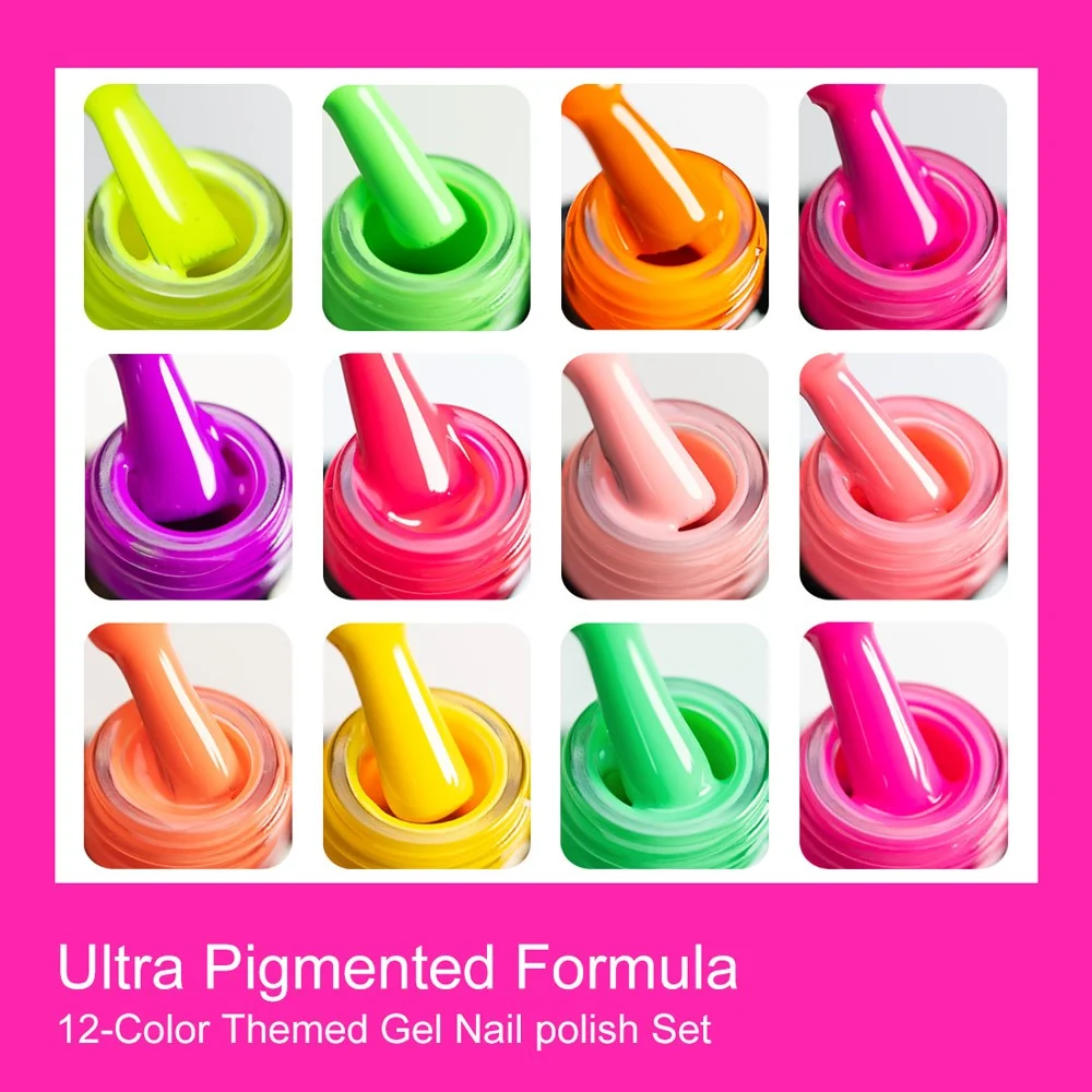 Neon Gel Polish 12 Colors Set TPO Free Hema Free - Image 2