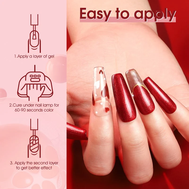 Red & Pink- 6 Colors Gel Polish Set TPO Free Hema Free - Image 3