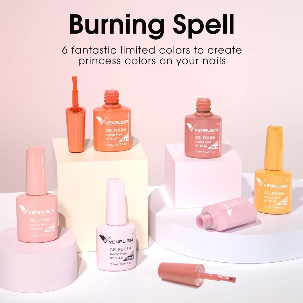 Sunset Glow - Hema Free 6 Colors Gel Polish Set TPO Free Hema Free - Image 4