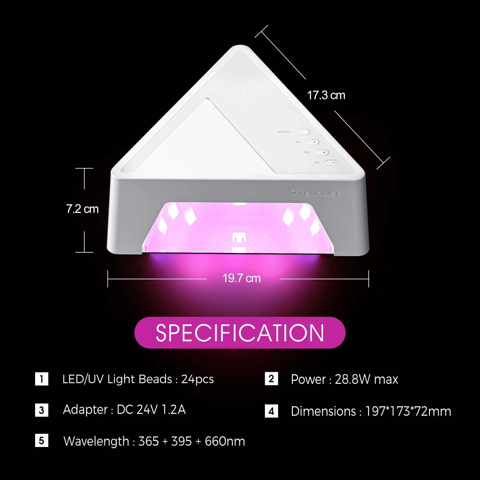 UV/LED Red Light Nail Lamp - Image 3