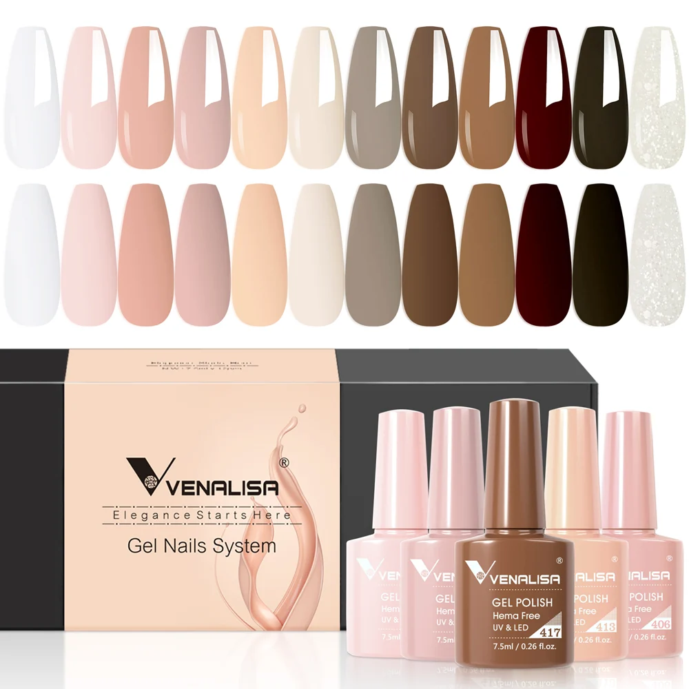 Whisper- (Hema Free) Gel Polish 12 Colors Set TPO Free Hema Free